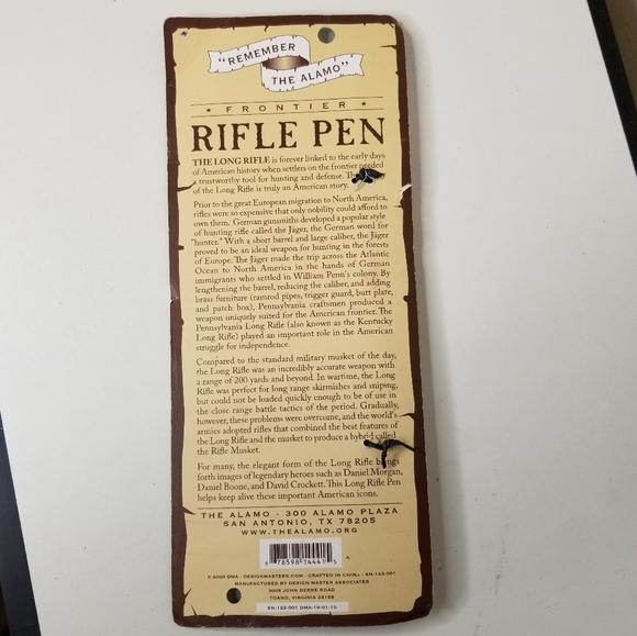 Remember The Alamo Rifle Pen 9.5"L Blue Ink Writing Instrument NIP - Picture 4 of 5